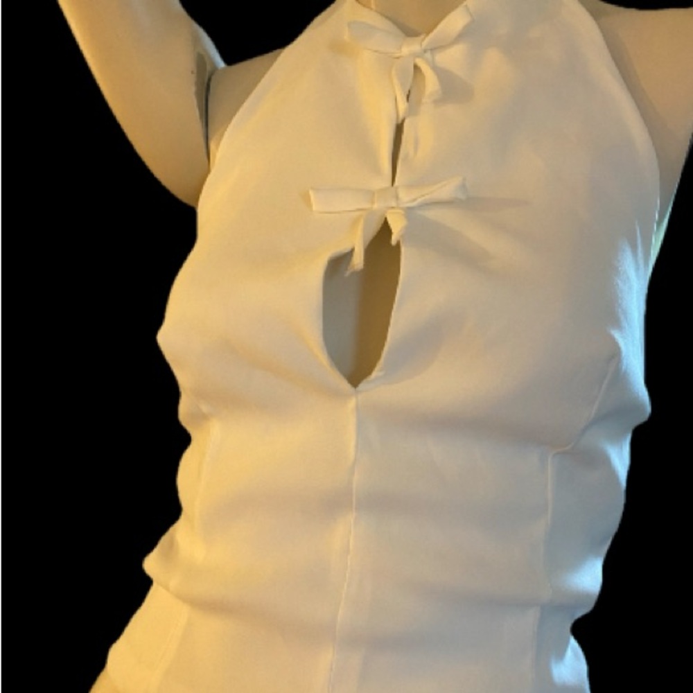 Zara White Halter Neck Top Flirty and Sexy. Size Medium